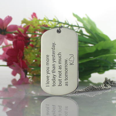 Love Song Dog Tag Name Necklace - Handcrafted & Custom-Made