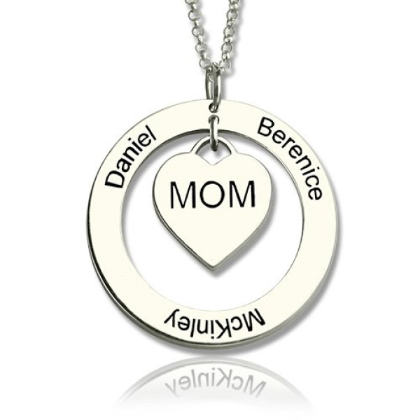 Family Names Necklace For Mom Sterling Silver - Handcrafted & Custom-Made