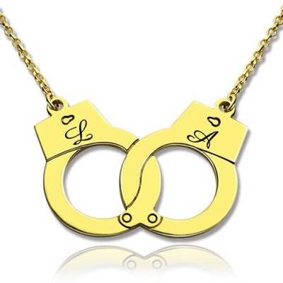 Personalised Handcuff Necklace 18ct Gold Plated - Handcrafted & Custom-Made