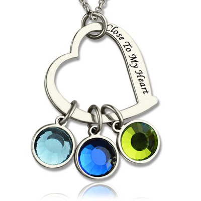 Open Heart Promise Phrase Necklace with Birthstone  - Handcrafted & Custom-Made