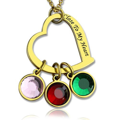 Personalised Close to My Heart Necklace 18ct Gold Plated - Handcrafted & Custom-Made