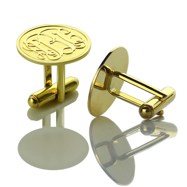 Engraved Cufflinks with Monogram 18ct Gold Plated - Handcrafted & Custom-Made