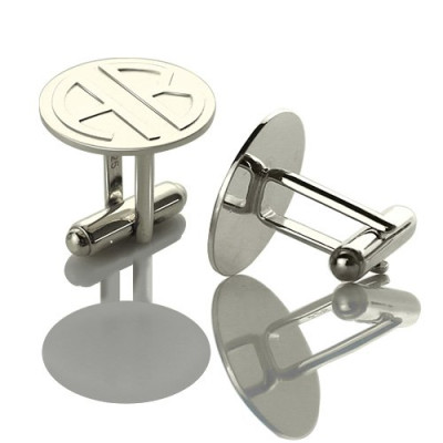 Cufflinks for Men Block Monogrammed Sterling Silver - Handcrafted & Custom-Made