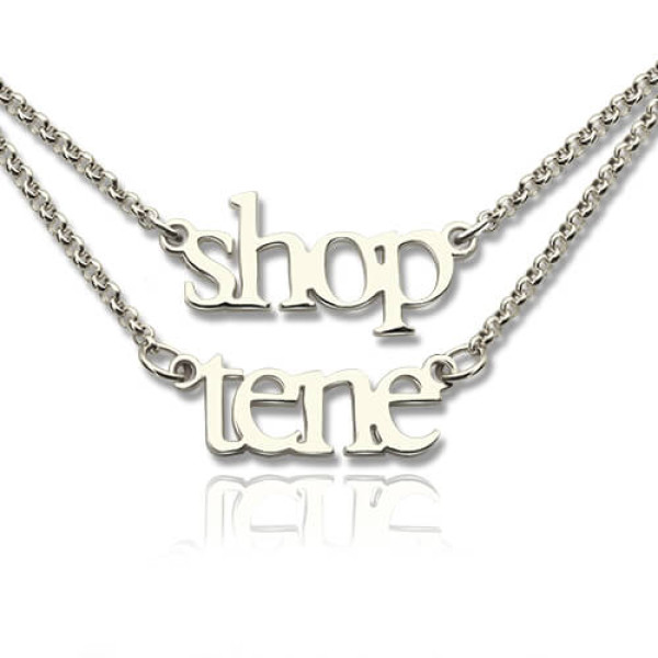 Sterling Silver Double Layer Mini Name Necklace - Handcrafted & Custom-Made