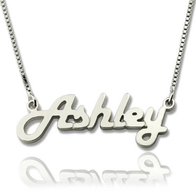 Sterling Silver Retro Name Necklace - Handcrafted & Custom-Made