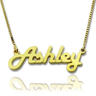 Retro Stylish Name Necklace 18ct Gold Plated - Handcrafted & Custom-Made