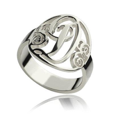 Personalised Rings Monogram Initial Sterling Silver - Handcrafted & Custom-Made