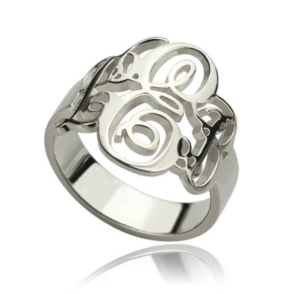Personalised Fancy Monogram Ring Sterling Silver - Handcrafted & Custom-Made