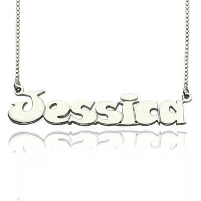 Kids Comic Name Necklace Sterling Silver - Handcrafted & Custom-Made