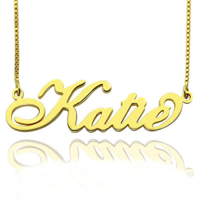 Personalised Necklace Nameplate Carrie in 18ct Gold Plated - Handcrafted & Custom-Made