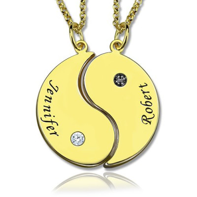 Yin Yang Necklaces Set for Couples or Friend 18ct Gold Plated - Handcrafted & Custom-Made
