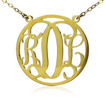 Circle 18ct Solid Gold Initial Monogram Name Necklace - Handcrafted & Custom-Made