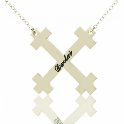 Silver Julian Cross Name Necklaces Troubadour Cross Jewellery - Handcrafted & Custom-Made