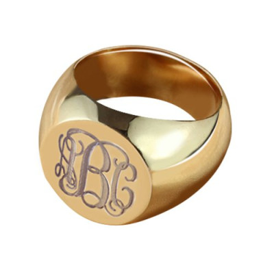 CIrcle Designs Signet Monogram Initial Ring Rose Gold - Handcrafted & Custom-Made
