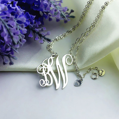 Personalised 2 Initial Monogram Necklace Sterling Silver - Handcrafted & Custom-Made