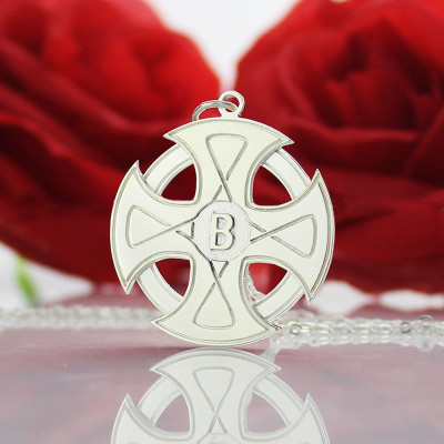 Engraved Celtic Cross Necklace Silver - Handcrafted & Custom-Made