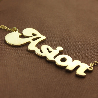 Personalised 18ct Gold Plated BANANA Font Style Name Necklace - Handcrafted & Custom-Made