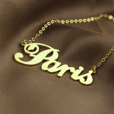 Paris Hilton Style Name Necklace 18ct Solid Gold - Handcrafted & Custom-Made
