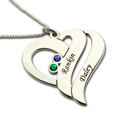 Two Hearts Forever One Necklace Sterling Silver - Handcrafted & Custom-Made