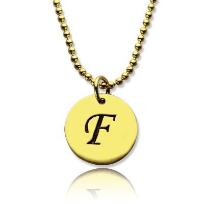 Personalised Initial Charm Discs Necklace 18ct Gold Plated - Handcrafted & Custom-Made