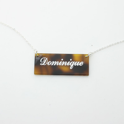Personalised Acrylic Bar Carrie Name Necklace - Handcrafted & Custom-Made