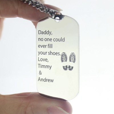 Father' Day Gift Dog Tag Name Necklace - Handcrafted & Custom-Made