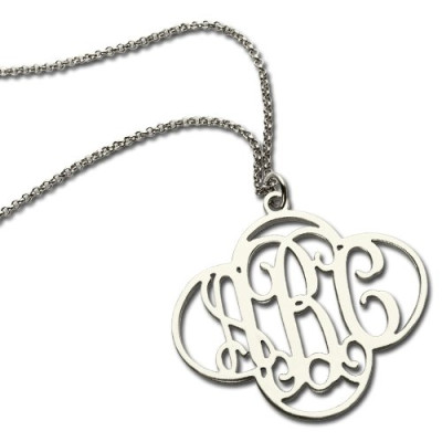 Personalised Cut Out Clover Monogram Necklace Sterling Silver - Handcrafted & Custom-Made