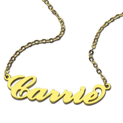 Personalised Carrie Name Necklace 18ct Gold Plated - Handcrafted & Custom-Made
