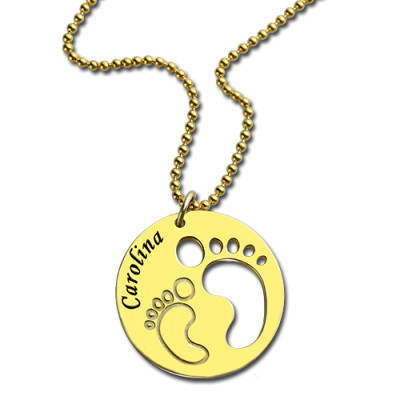Cut Out Baby Footprint Pendant 18ct Gold Plated - Handcrafted & Custom-Made