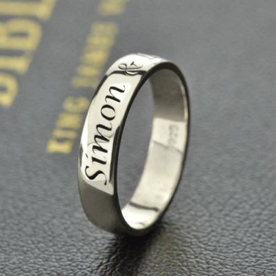 Personalised Promise Name Ring Sterling Silver - Handcrafted & Custom-Made