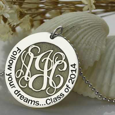 Personalised Class Graduation Monogram Necklace Sterling Silver - Handcrafted & Custom-Made