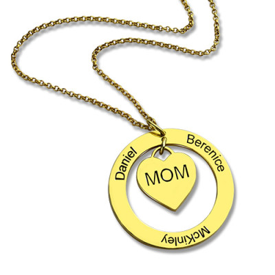 Family Names Necklace For Mom 18ct Gold Plating - Handcrafted & Custom-Made