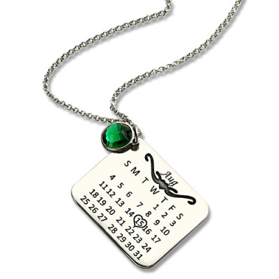 Birthstone Birthday Calendar Necklace Gifts Sterling Silver  - Handcrafted & Custom-Made