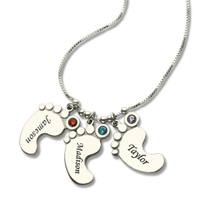 Baby Feet Charm Necklace for Mom - Handcrafted & Custom-Made