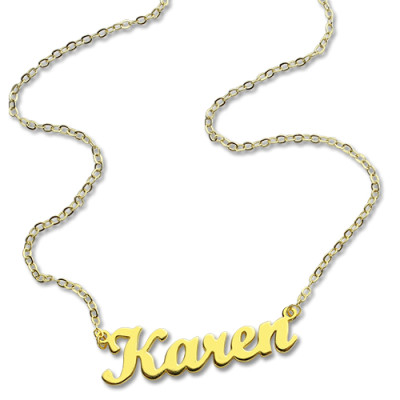 18ct Gold Plated Karen Style Name Necklace - Handcrafted & Custom-Made