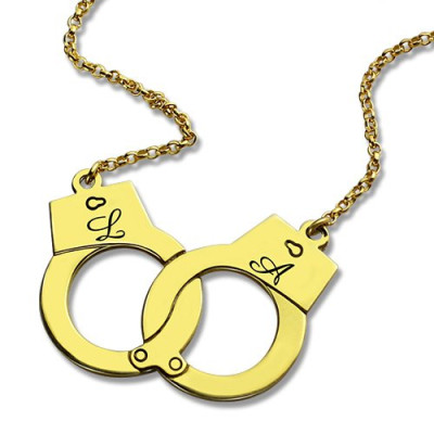 Personalised Handcuff Necklace 18ct Gold Plated - Handcrafted & Custom-Made