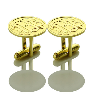 Engraved Cufflinks with Monogram 18ct Gold Plated - Handcrafted & Custom-Made