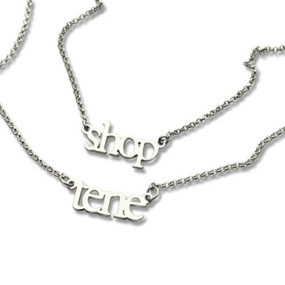 Sterling Silver Double Layer Mini Name Necklace - Handcrafted & Custom-Made