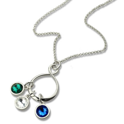 Personalised Birthstone Infinity Charm Necklace  - Handcrafted & Custom-Made