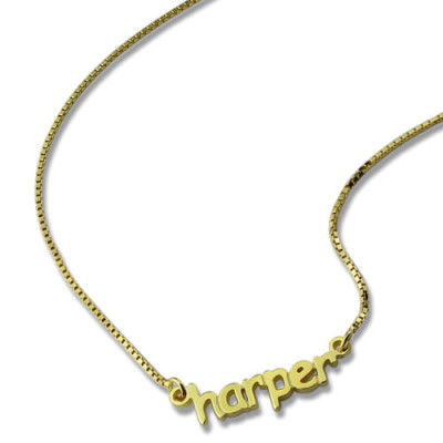 Personalised Mini Name Necklace 18ct Gold Plated - Handcrafted & Custom-Made