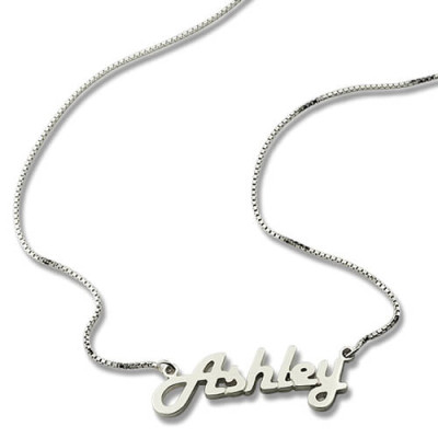 Sterling Silver Retro Name Necklace - Handcrafted & Custom-Made