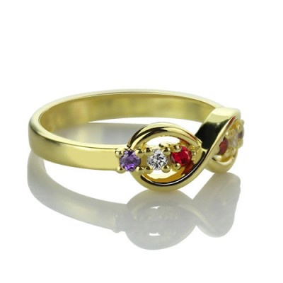 18ct Gold Plated Infinity Promise Rings with Birthstone  - Handcrafted & Custom-Made