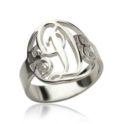 Personalised Rings Monogram Initial Sterling Silver - Handcrafted & Custom-Made