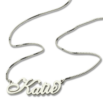 Personalised Nameplate Necklace Carrie Stering Silver - Handcrafted & Custom-Made