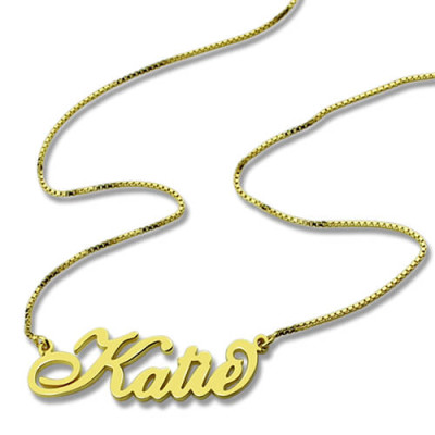 Personalised Necklace Nameplate Carrie in 18ct Gold Plated - Handcrafted & Custom-Made