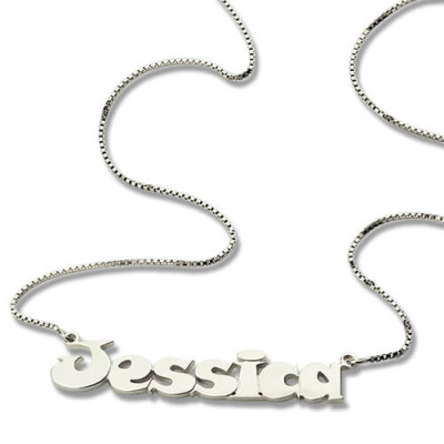 Kids Comic Name Necklace Sterling Silver - Handcrafted & Custom-Made
