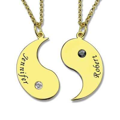 Yin Yang Necklaces Set for Couples or Friend 18ct Gold Plated - Handcrafted & Custom-Made