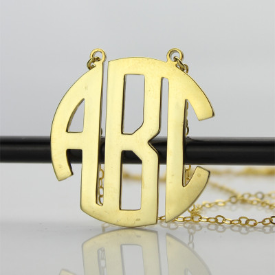 Solid Gold 18ct Initial Block Monogram Pendant Necklace - Handcrafted & Custom-Made
