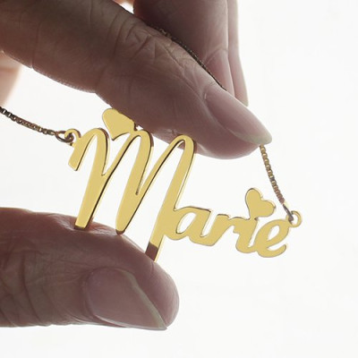 Personalised Nameplate Necklace for Girls 18ct Gold Plated - Handcrafted & Custom-Made