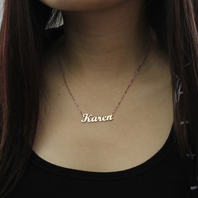 18ct Rose Gold Plated Karen Style Name Necklace - Handcrafted & Custom-Made